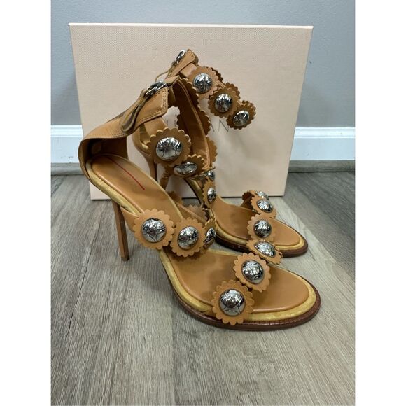 Alexandre Birman Tibbie Leather Stiletto Sandals in Butterstoch Size 39.5 $695 - Picture 8 of 13